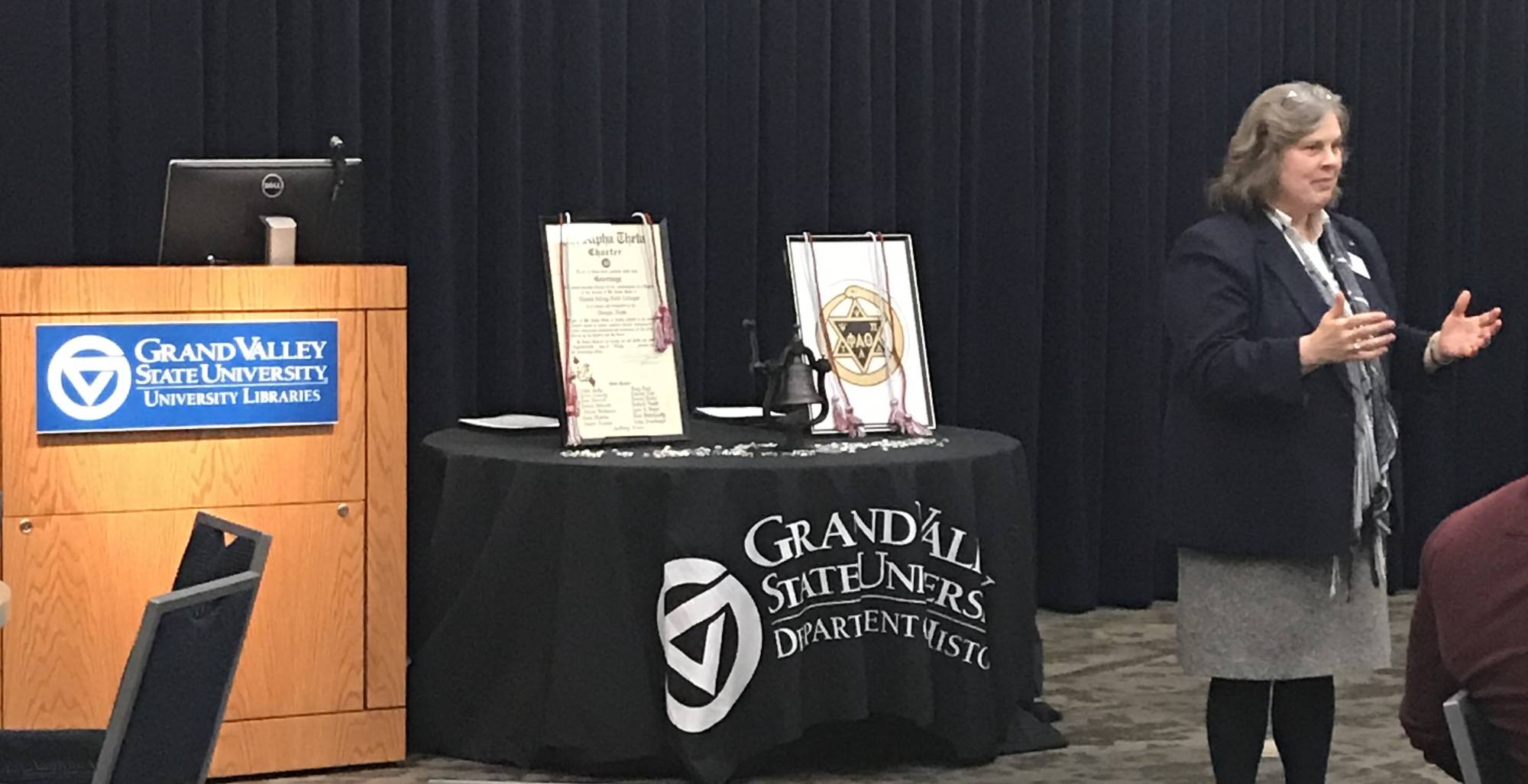 Dr. Chapman during phi alpha theta inductions